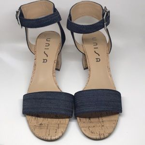 Unisa denim ankle sandal NWOT